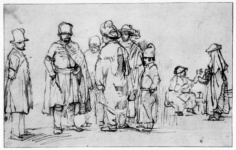 Лист этюдов, уличная сценка