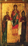 Богоматерь Свенская с преподобными Антонием и Феодосием Печерским