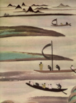 Рабаки на озере. Фрагмент настенной росписи пещерного монастыря Цяньфодун (Дуньхуан)