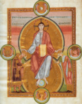 Христос коронует императора Генриха III и императрицу Агнессу. Евангелие из Уппсалы
