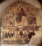 Христос во славе с символами евангелистов; Богоматерь на престоле в окружении ангелов и апостолов