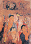 Гаутама Будда в сопровождении монахов