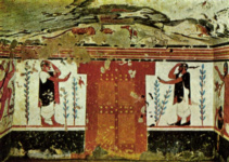 Роспись стены в гробнице Авгуров в Тарквинии