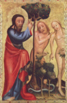 Бог-Отец наказывает Адама и Еву за ослушание. Грабовский алтарь, правая створка