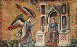 Цикл мозаик с шестью сценами из Жизни Марии в церкви Санта Мария в Трастеверде в Риме, сцена: Благовещение