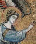 Цикл мозаик с шестью сценами из Жизни Марии в церкви Санта Мария в Трастеверде в Риме, сцена: Благовещение, деталь