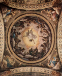 Фрески в церкви Сан Джованни Евангелиста в Парме, роспись купола, видение св. Иоанна на Патмосе, общий вид