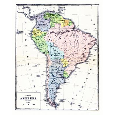 Южная Америка. Политическая карта цифровая карта онлайн в ЭБС.